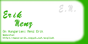 erik menz business card